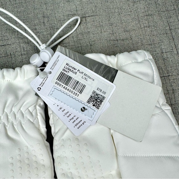 Lululemon Wunder Puff Down Mittens White Unisex Large XL NWT - Picture 4 of 8